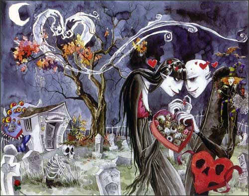 Иллюстрация. Автор: Jill Thompson. Название: Scary Godmothers Bloody Valentine.