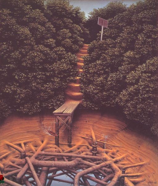 . : Jacek Yerka. : Truancy At The Pond