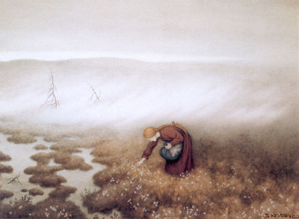 Иллюстрация. Название: «Prinsessen som sanker myrull» (1913). Автор: Theodor Kittelsen. Источник: http://www.perunica.ru/raznoe/5567-skazki-dlya-malyshki.html