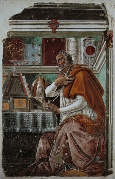 . : «Saint Augustin dans son cabinet de travail». : Sandro Botticelli. : http://commons.wikimedia.org/wiki/File:Sandro_Botticelli_-_Saint_Augustin.jpg