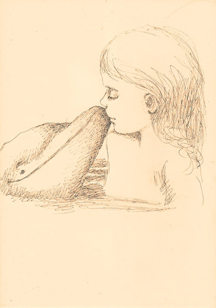 Иллюстрация. Название: «Девочка и дельфин». Автор: Саша Николаенко. Источник: http://newlit.ru/