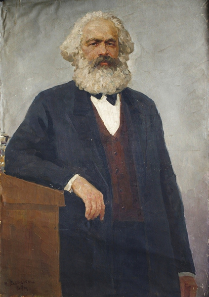 Иллюстрация. Название: «Карл Маркс на сером фоне» (1968 г.). Автор: Михаил Бельский (1922–1994). Источник: https://socrealizm.com.ua/gallery/painting/belskii-m-130-90-68g-r24-05