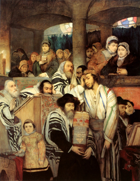 . :  . : «      ». : https://upload.wikimedia.org/wikipedia/commons/1/1e/Maurycy_Gottlieb_-_Jews_Praying_in_the_Synagogue_on_Yom_Kippur.jpg