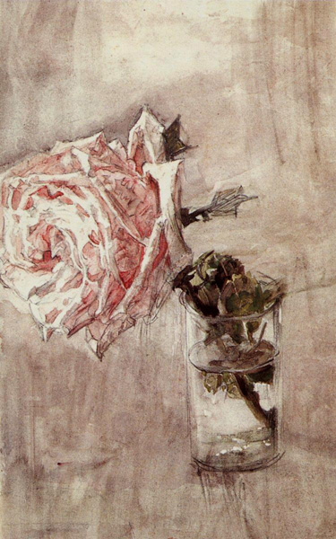 Врубель. Роза в стакане. 1904.