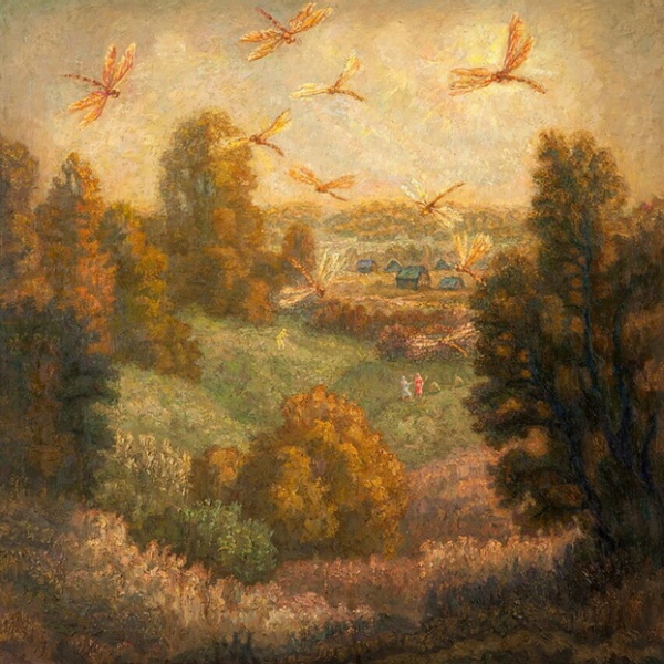 Орлов. Летний пейзаж со стрекозами. 2009.