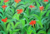 The red flowers, 1997  Oil on canvas, 9770  m