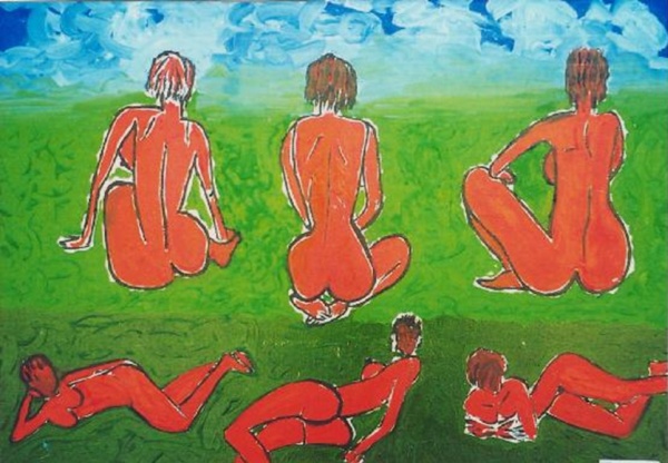 Six women, 1998 Oil on canvas 97х70 cm
