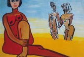 The woman with the crossed legs, 1997. Oil on canvas, 97х70 cm
