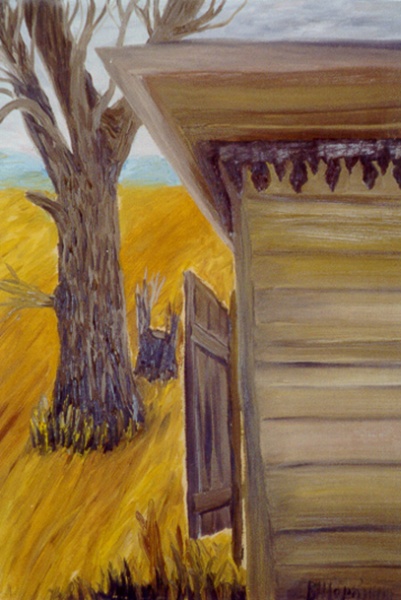 Corner of the house, 2001. Oil on canvas, 97х70 cm