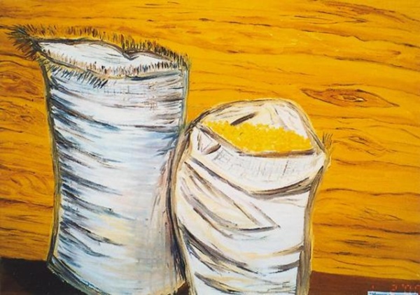 Maize,  1998  Oil on canvas,  9770 cm