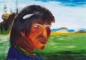 The Baikal warrior (Tophaev),  1998 Oil on canvas, 97х70 cm