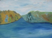 Water and mountains, 2006   Oil on canvas,  5070 cm