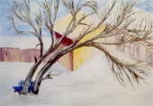 Small courtyard in winter, 2001 Оil on canvas, 49x 69 cm 
