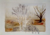 Winter landscape, 2001  il on canvas, 4969 cm